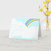 70年代の虹及びユニコーンのバースデー・カードへのオード カード (黄色い花)