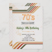 70年代の誕生日テーマの招待 招待状 (正面/裏面)