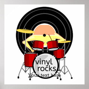 70年代の音楽ビニールドラム ポスター