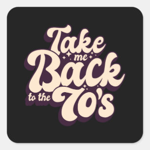 70年代の70年代の音楽レトロ スクエアシール