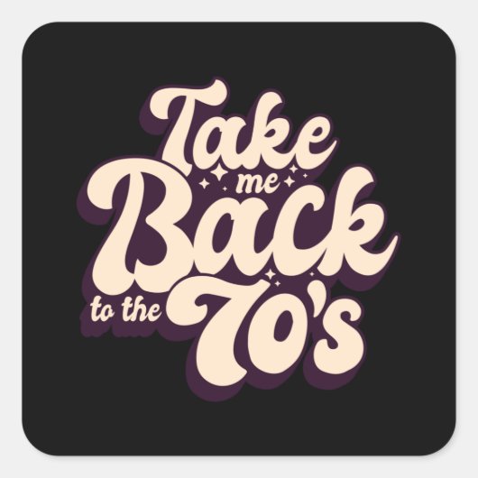 70年代の70年代の音楽レトロ スクエアシール (正面)
