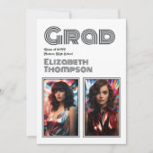 70年代はっきりしたタイポグラフィレトロディスコ卒業党 招待状 (正面)