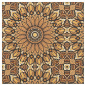 70年代ひまわりプリント織物 ファブリック (クローズアップ)