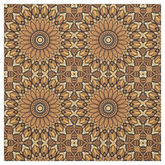 70年代ひまわりプリント織物 ファブリック (見本)