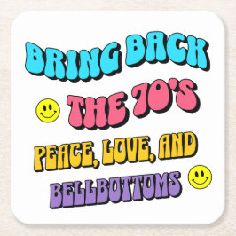 70年代を取り戻す スクエアペーパーコースター