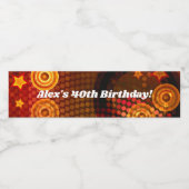 70年代オレンジディスコダンスバースデーパーティー ペットボトルラベル (シングルラベル)