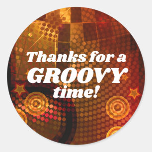 70年代オレンジディスコダンスバースデーパーティー ラウンドシール