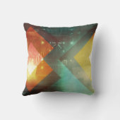 70年代オレンジ抽象芸術テクノ三角形 クッション (裏面)