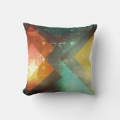 70年代オレンジ抽象芸術テクノ三角形 クッション (正面)