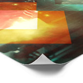 70年代オレンジ抽象芸術テクノ三角形 ポスター (角)