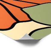 70年代カラフルスタイルレトロ花柄。ヴィンテージb ポスター (角)