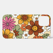 70年代カラフルスタイルレトロ花柄。ヴィンテージb Case-Mate iPhoneケース (裏面 (横))