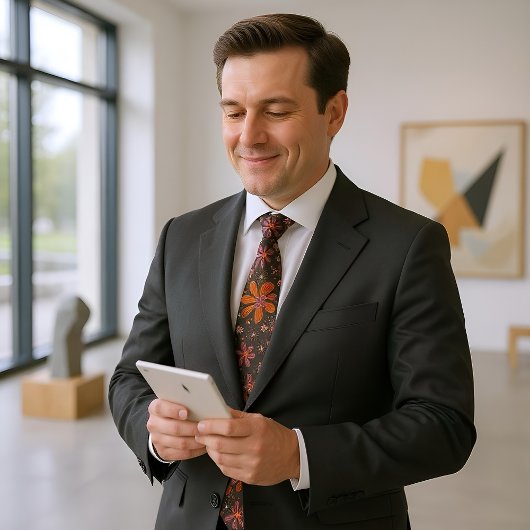 70年代ガーデンブラウンオレンジ ネクタイ