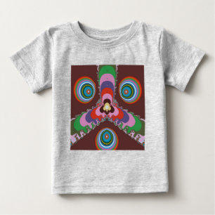 70年代サイケデリックパターン レトロアート ベビーTシャツ