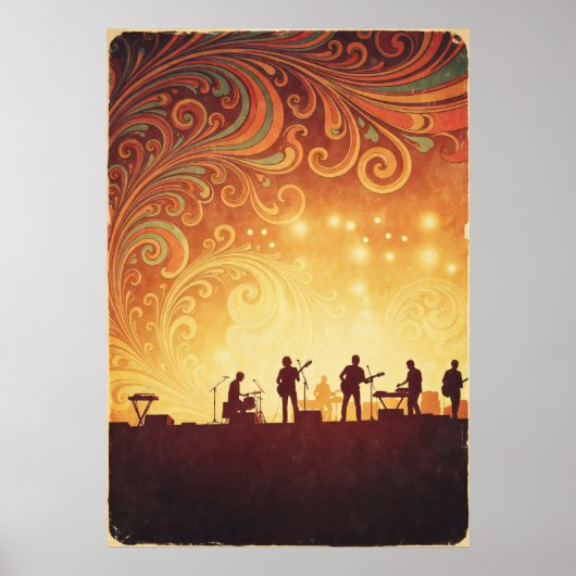 70年代サイケデリック音楽フェスティバルポスター ポスター (正面)