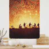 70年代サイケデリック音楽フェスティバルポスター ポスター (キッチン)