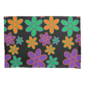 70年代スタイルの花を枕ケースに 枕カバー (正面)