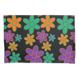 70年代スタイルの花を枕ケースに 枕カバー