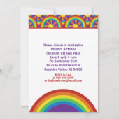 70年代スタイルの虹と太陽のグラフィックパターン 招待状 (正面)