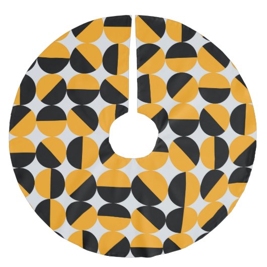 70年代スタイル、幾何学的な半円。 ブラッシュドポリエステルツリースカート (正面)