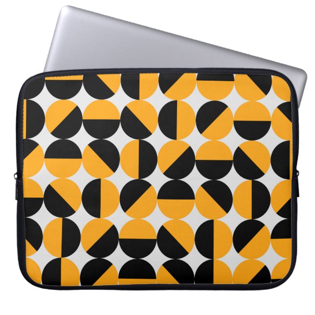 70年代スタイル、幾何学的な半円。 ラップトップスリーブ (正面)