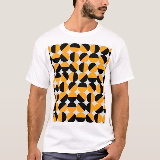 70年代スタイル、幾何学的な半円。 Tシャツ (正面)