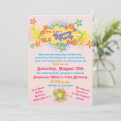 70年代テーマGroovy Flower Power 50th誕生日パーティー 招待状 (スタンド正面)