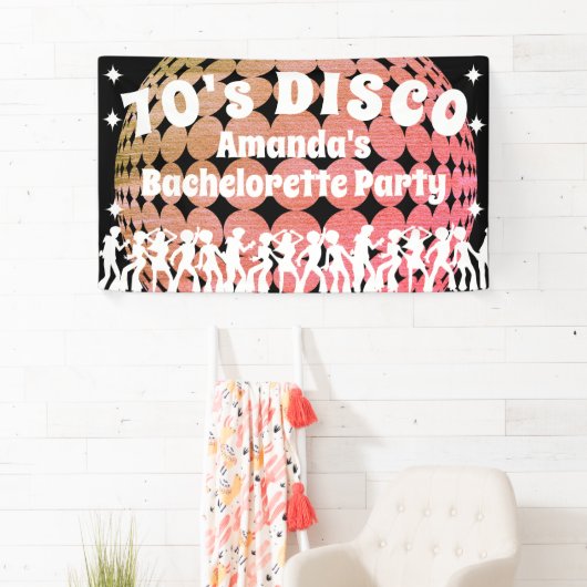 70年代ディスコバチェロレッテ |ピンクグリッターボール 横断幕 (インサイチュ)