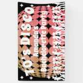 70年代ディスコバチェロレッテ |ピンクグリッターボール 横断幕 (縦)