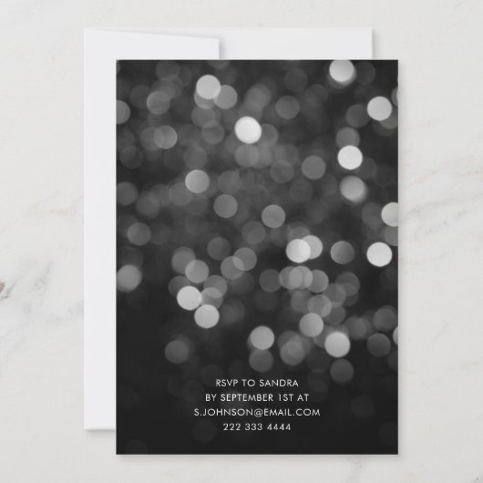 70年代ディスコバースデー | シルバーの輝くボール 招待状 (裏面)