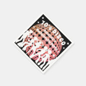 70年代ディスコ独身最後のパーティー | ピンクグリッターボール スタンダードカクテルナプキン (角)