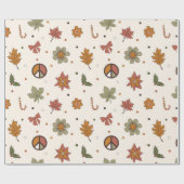 70年代ノスタルジアレトロ平和とクリスマス ラッピングペーパー (フラット)