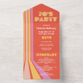 70年代パーティーレトロヒッピーモッズウィークエンド オールインワン招待状 (内側)