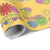 70年代ヒッピー柄ラッピング紙 ラッピングペーパー (ロールコーナー)