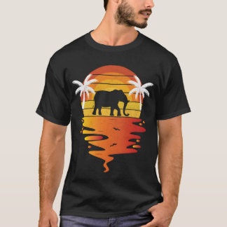 70年代ビンテージ　レトロ　夕日　ゾウ　Tシャツ Tシャツ