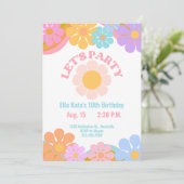 70年代フラワーパワー誕生日招待状, 70年代レトロ 招待状 (スタンド正面)