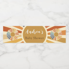 70年代ベビーシャワーボヘミアンベビーシャワー ペットボトルラベル