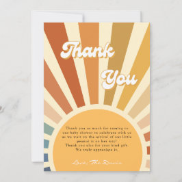 70年代ベビーシャワーBoho Shower, Bohemian Sunshine 招待状