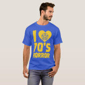 70年代ホラー好き ハートペンタグラム スケアームービー リトロ Tシャツ (正面フル)