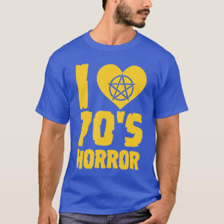 70年代ホラー好き ハートペンタグラム スケアームービー リトロ Tシャツ