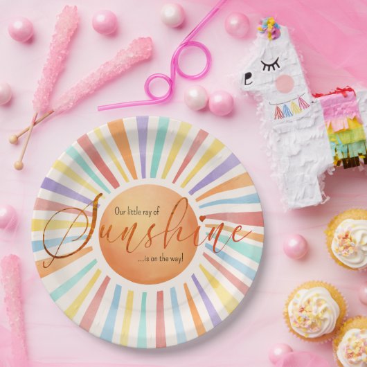 70年代ボホサンリトルレイ・オブ・サンシャインベイビーシャワー ペーパープレート (パーティー)