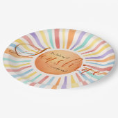 70年代ボホサンリトルレイ・オブ・サンシャインベイビーシャワー ペーパープレート (アングル)