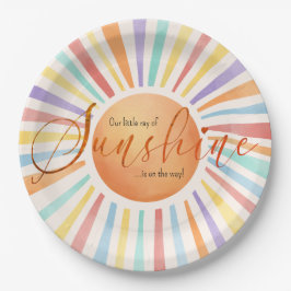 70年代ボホサンリトルレイ・オブ・サンシャインベイビーシャワー ペーパープレート