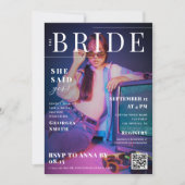 70年代マガジン新聞カスタムブライダルシャワー 招待状 (正面)