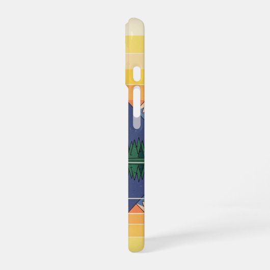 70年代ミニマリストサンセット湖 iPhone 16ケース (左側面)