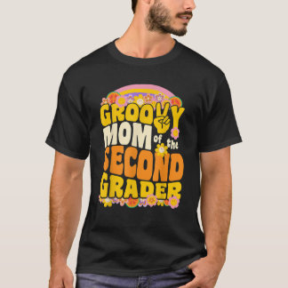 70年代レトロなウェーブがかかったグルービーな小学2年生のママ Tシャツ