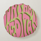 70年代レトロめい想ポスターやる気を起こさせる ラウンドクッション (裏面)