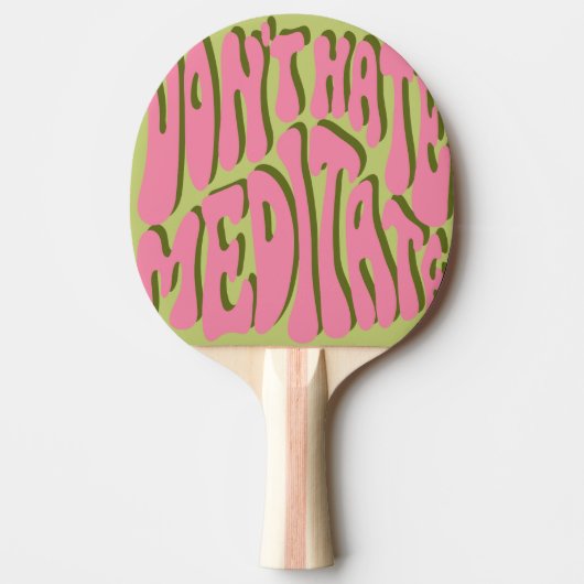 70年代レトロめい想ポスターやる気を起こさせる 卓球ラケット (正面)