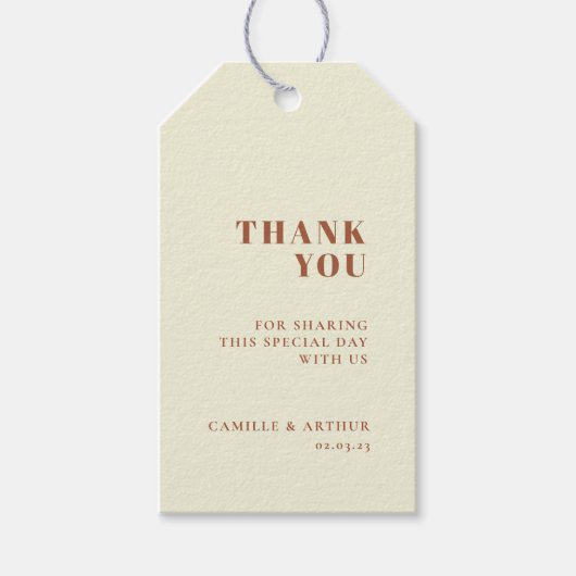 70年代レトロインスパイア結婚の ギフトタグ (正面)