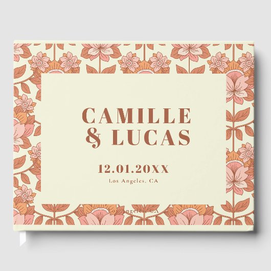 70年代レトロインスパイア結婚の ゲストブック (正面)